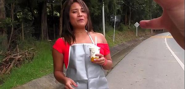  CARNE DEL MERCADO - Voluptuous Colombian newbie Sandra Jimenez enjoys hot fuck and juicy facial